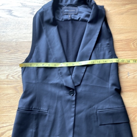 BCBGMaxazria Black Tuxedo Vest Single Button Size XS Formal City Lined - Picture 6 of 12